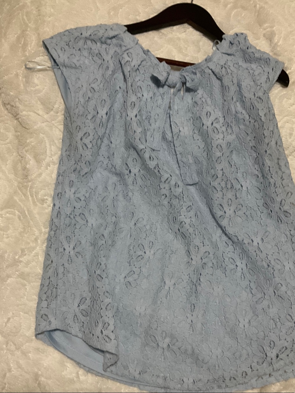Lauren Conrad Lace Tie-Neck Sleeveless Top - Light Blue